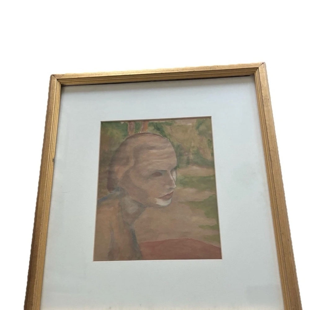 Original Framed Pastel on Paper Portrait Art by Leontine Camprubi